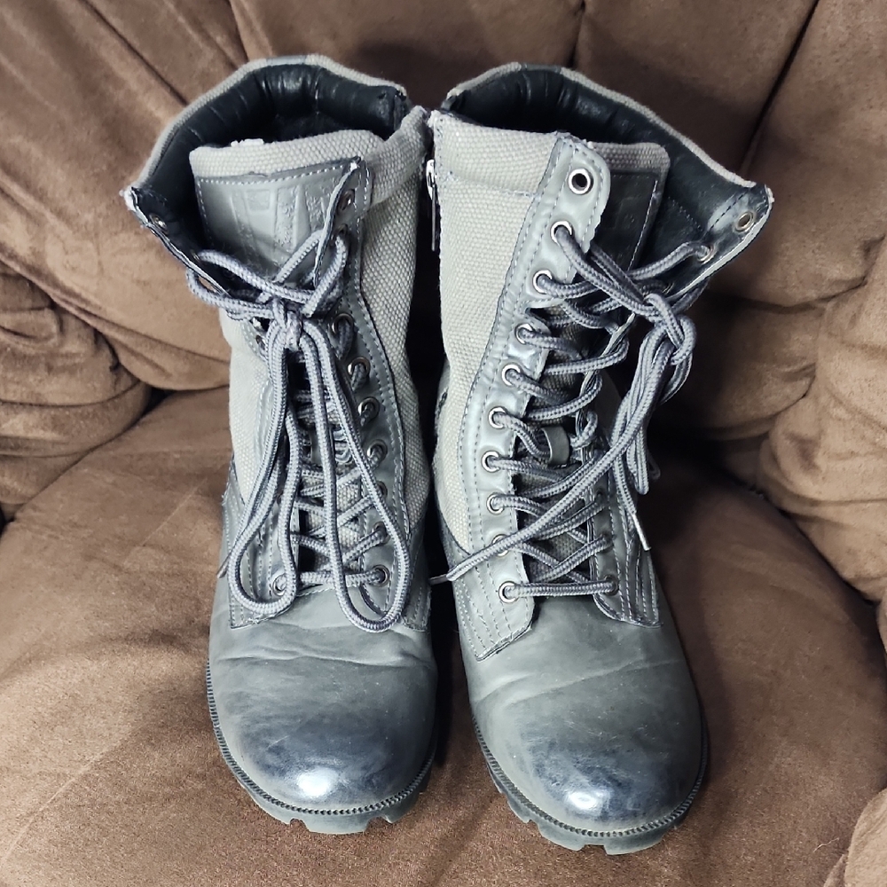 Women's Gray Combat Boots